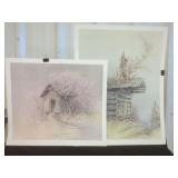 Ben Hampton Signed Print Pair Plum Thicket and Rambling Rose