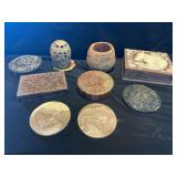 Incolay Stone Horse Jewelry Box and Carved Stone Decor Assortment