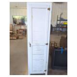 Tall White Painted Wood Storage Cabinet