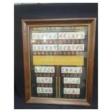Framed The Heritage of the United States of America Display with Lincoln Cents and State Stamps