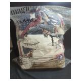 Patriotic Themed Quilt with Star and Stripe Motif in Storage Bag
