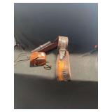 Tooled Leather Gun Holster Belt with Attached Pouch