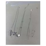 Three-Piece Silver Tone Pendant Necklace Assortment