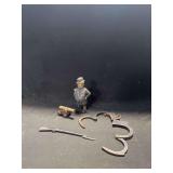 Cast Iron Policeman Still Bank, Toy Cannon, Rifle Miniature, and Handcuffs