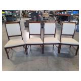 Set of Four Wood-Framed Upholstered Dining Chairs