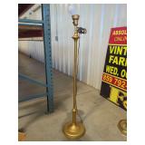 Gold Painted Metal Floor Lamp with Weighted Base