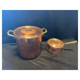 Copper Cookware Stock Pot and Sauce Pan with Lids