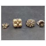 Assorted Fashion Rings with Various Gemstones and Pearls