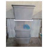 Set of Four Plastic Storage Bins with Lids