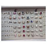 Assorted Size 6 Rings with Various Gemstones