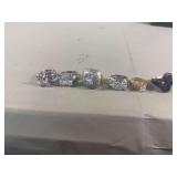 Assorted Fashion Rings with Colored Stones and Metal Settings