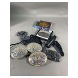 Assorted Belt Buckles and Folding Pocket Knives Grouping