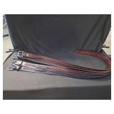 Set of Four Embossed Leather Belts with Silver-Tone Buckles