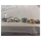 Assorted Size 8 Rings with Gemstones