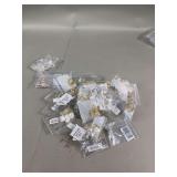 Assorted Plated Costume Earrings With Clear Stones in Sealed Packaging