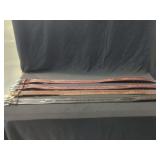 Assorted Leather Tooled Belts Set of Four