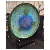 Mosaic Glass Bowl Sculpture on Stand