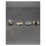 Assorted Gemstone and Diamond Ring Set of Four