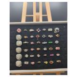 Assorted Fashion Rings with Colored Gemstones and Cubic Zirconia