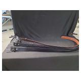 Set of Four Leather Belts with Embossed Patterns and Silver-Tone Buckles