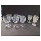 Clear Pressed Glass Stemware Set