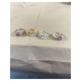 Assorted Ring Grouping Size 9 with Colored and Clear Stones
