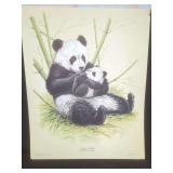 Guy Coheleach Panda and Cub Lithograph Print