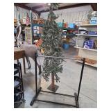 Artificial Pine Tree with Realistic Trunk and Metal Base