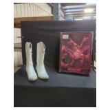 Los Altos Women's White Western Boots Size 9 with Original Box