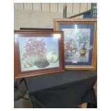 Framed Fred Thrasher Signed Floral Still Life Art Prints