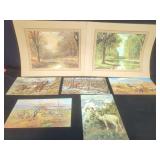 Set of Nine Wildlife and Landscape Art Prints by M. Kiefer