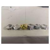 Size 9 Assorted Metal and Stone Ring Set