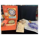 Leewards Blue Onion Octagon Needlepoint Clock Craft Kit