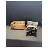 Stereoscope Viewer with Wooden Handle and Box of Stereoview Cards