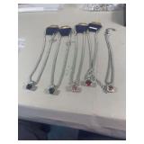Group of Five Rhinestone Pendant Necklaces