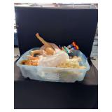 Doll Set in Plastic Storage Bin