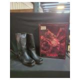 Los Altos Black Leather Harness Boots Size USA 8 with Original Box