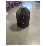 Black Molded Polymer Storage Case with Octagonal Profile and Hardware Latches