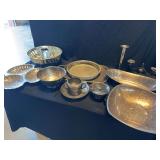 Group of Silver Plated Tableware, Serving Dishes, and Godinger Serving Set