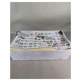 Dual-Tray Ring Display Case Containing Costume Jewelry Rings