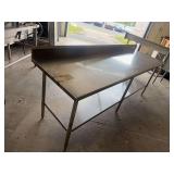 Central Restaurant Products Stainless Steel Work Table with Undershelf and Backsplash