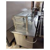Commercial Stainless Steel Buffet Serving Counter with Food Shield and Wells