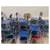 Lot of Assorted School Chairs with Chrome Frames and Molded Seats