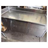 Commercial Stainless Steel Work Table with Drawers and Lower Cabinets