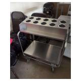Lakeside Stainless Steel Silverware Dispensing Cart with Ten Cylinders