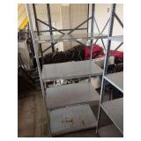 Industrial Steel Shelving Unit with Labeled Tiers