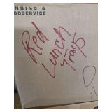 Lot of Red Plastic Compartmented Lunch Trays