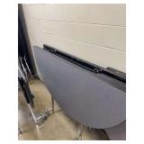 Folding Mobile Table with Grey Top and Locking Casters