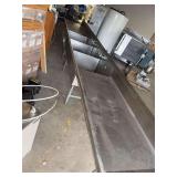 Commercial Stainless Steel Three-Compartment Sink with Dual Drainboards and Under-Shelf