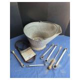 Galvanized Metal Basket, Drop Forged Wrenches, and Huskee V-Belt